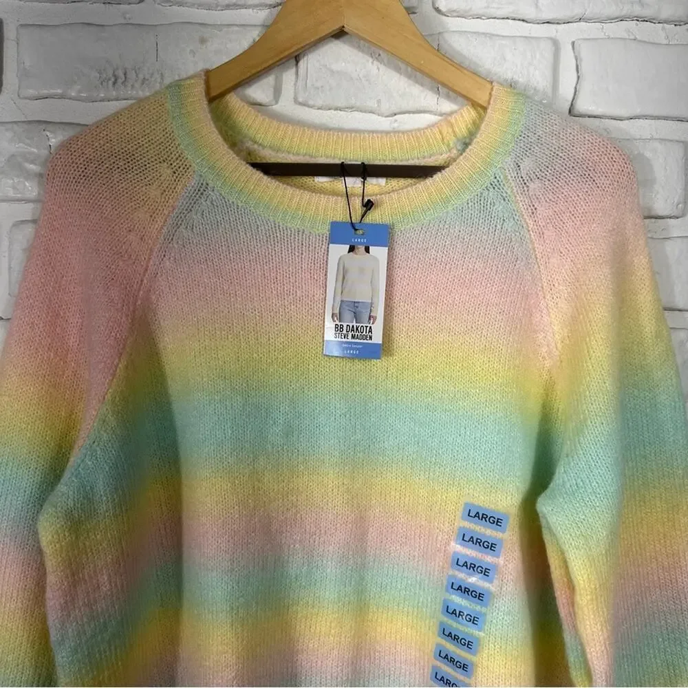 NWT BB Dakota By Steve Madden Ombre Sweater Wool Blend Size Large